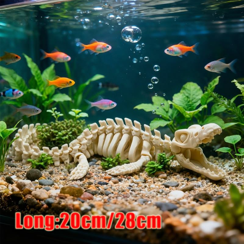Marine Aquarium Used - 1Pc Realistic Mosasaur Skeleton Replica Aquarium