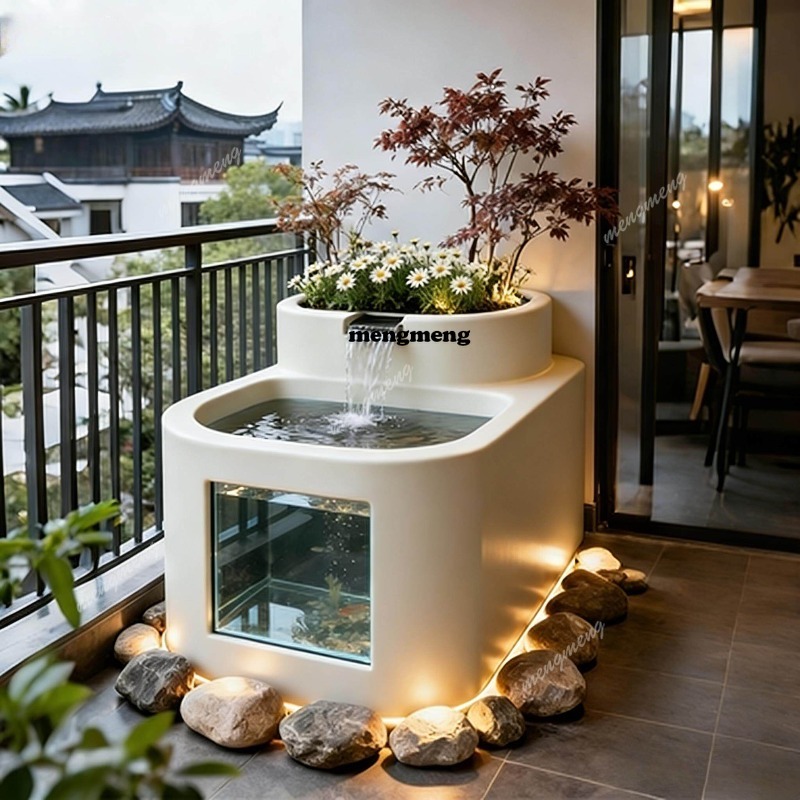 Marine Aquarium With Sump - Flow circulation courtyard landscaping villa combination