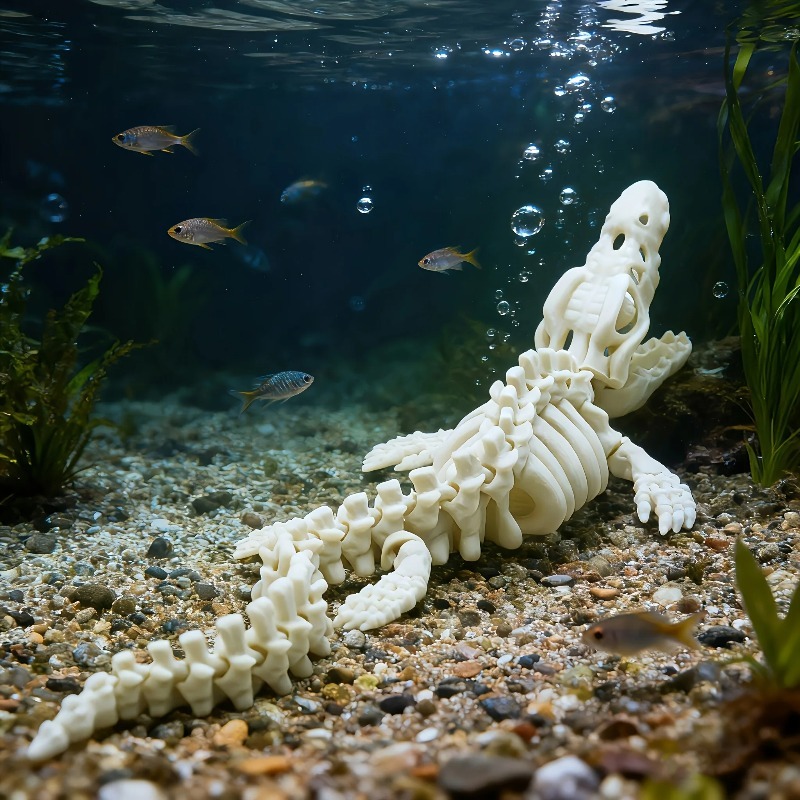 1Pcs Realistic Mosasaur Skelet - Marine Aquarium Used ulasan dan harga